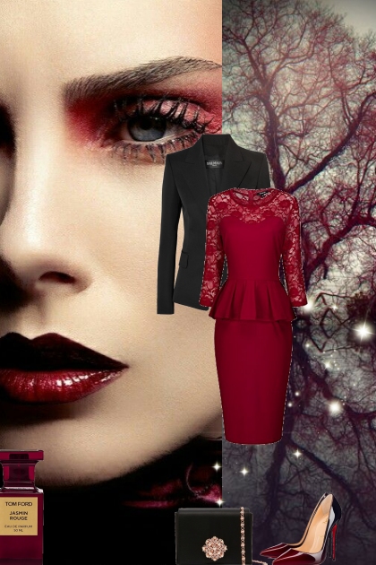 Red Elegance- Combinazione di moda