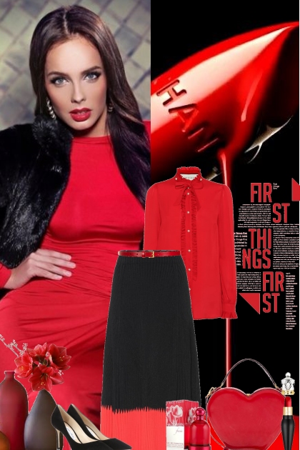 It's time for RED & BLACK !- combinação de moda
