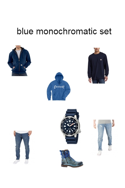 blue monochromatic set- コーディネート