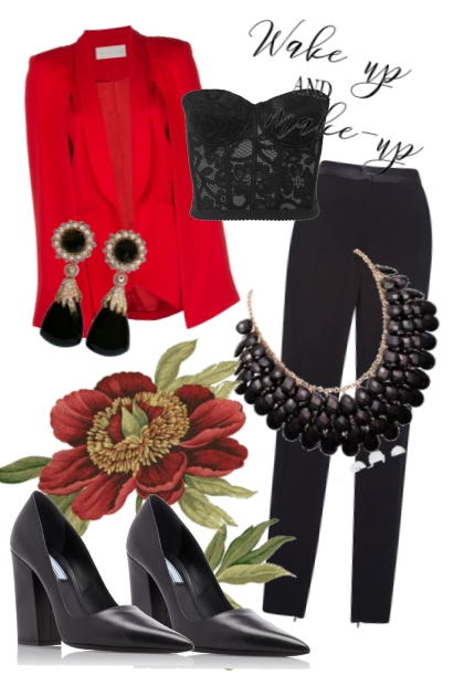 Red flower- Combinazione di moda