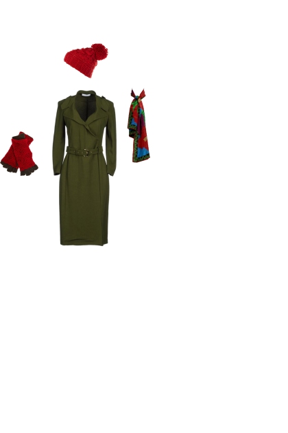 Пальто хаки контраст- Combinazione di moda