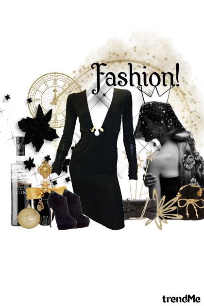 black and gold ! !- Fashion set