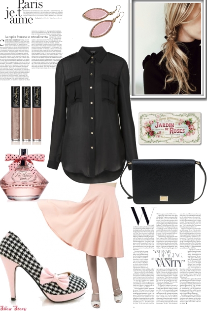 Pink and Black- combinação de moda