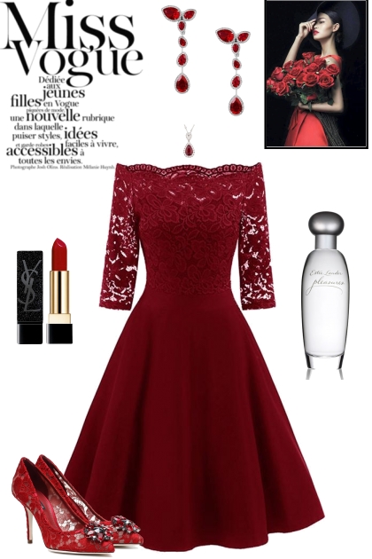 Red Lace and Rubies - Combinazione di moda