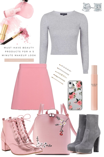 Grey and Pink- combinação de moda