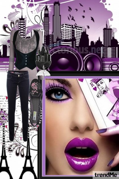 Purple circle- Combinazione di moda