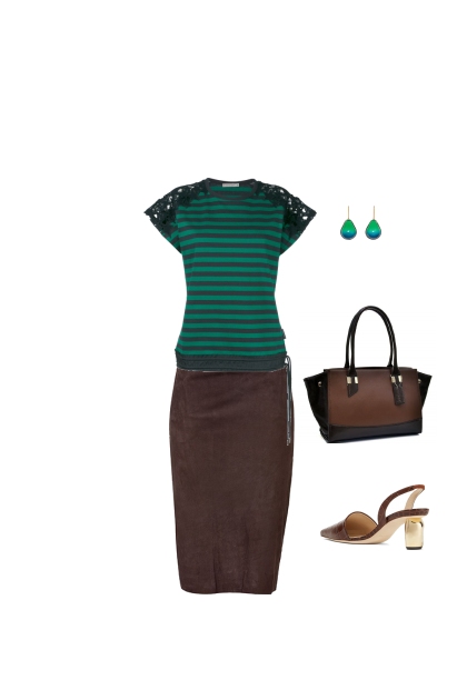 коричневый и зеленый- Fashion set