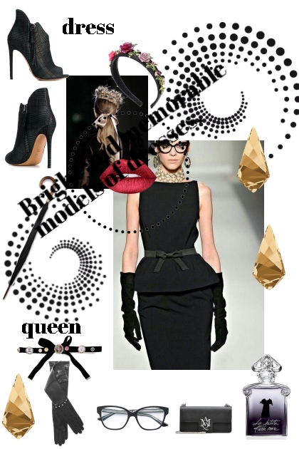 Платье королева черного- combinação de moda