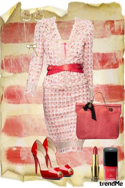 Red & pink- combinação de moda