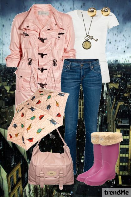 Lá fora está chovendo- combinação de moda