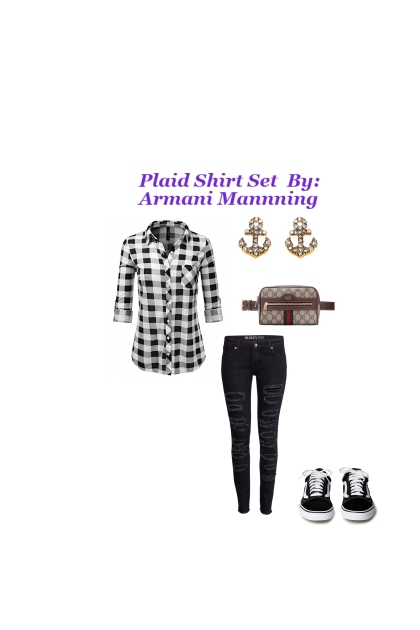 Plaid Shirt Set- Combinaciónde moda