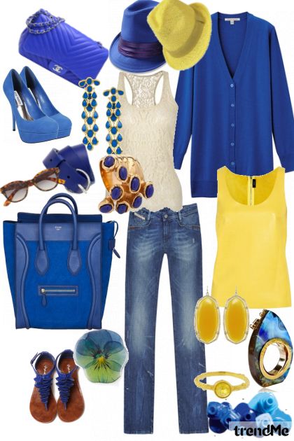 blue casual- Combinazione di moda