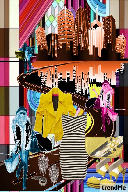 fluo city shopping girl- Fashion set