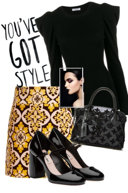 Printed and black- Fashion set