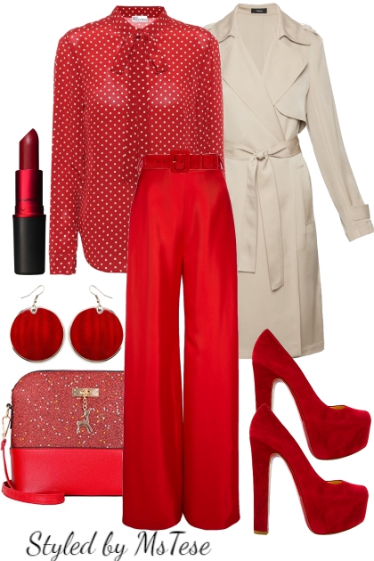 It's a red kinda day...- combinação de moda