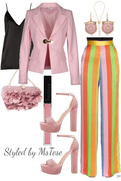 Multicolored Pinstripes-Cuteness- Fashion set