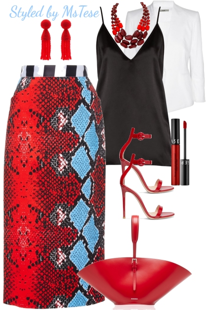 Chic Color-blocking with Snakeskin 