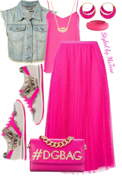 Hot Pink & Casual Cute- Fashion set
