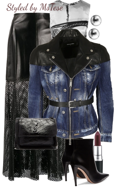 Demin & Leather Fab- Combinazione di moda