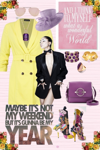 Yellow-purple madness- combinação de moda