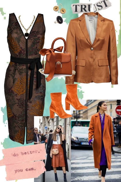 Orange look- Combinazione di moda