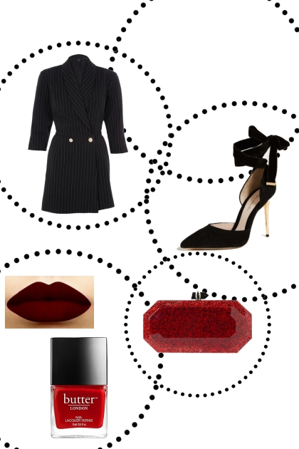 Black and Red Blazer- Fashion set