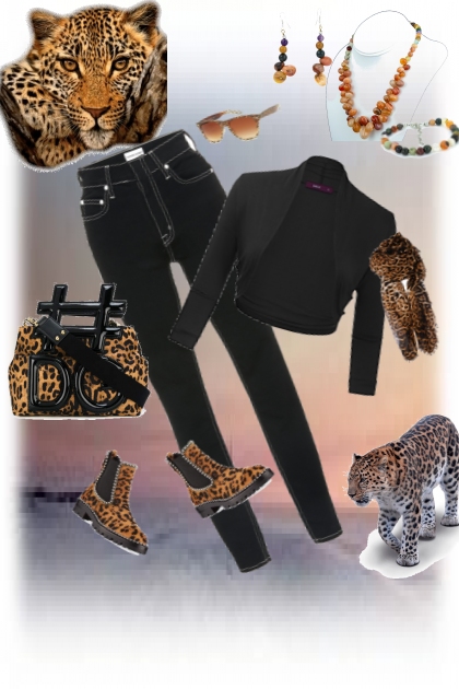 leopard- Combinazione di moda
