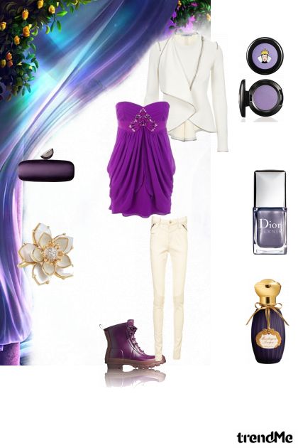 violet and white- Fashion set