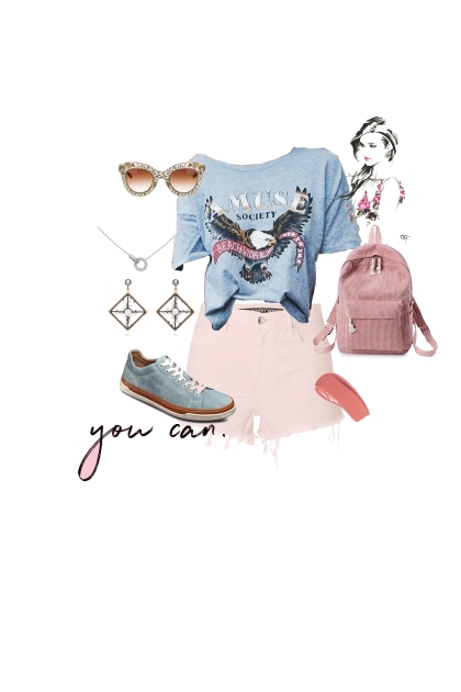 Everyday look for college- Combinaciónde moda