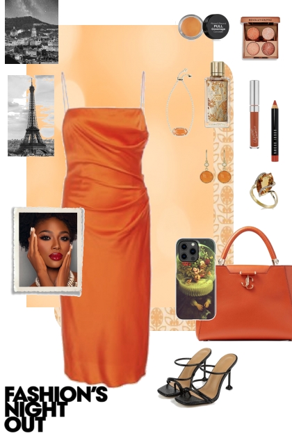 Her Night Out (in Orange)- combinação de moda