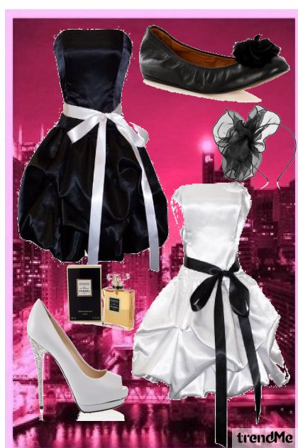 Little Black and White Dress- Fashion set