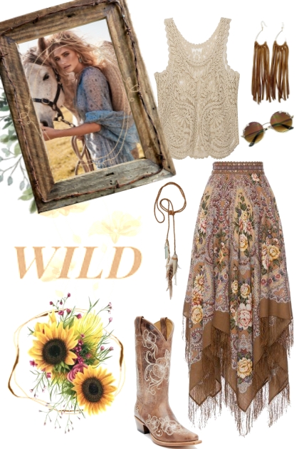 Wildflowers and Wild Horses- Combinaciónde moda