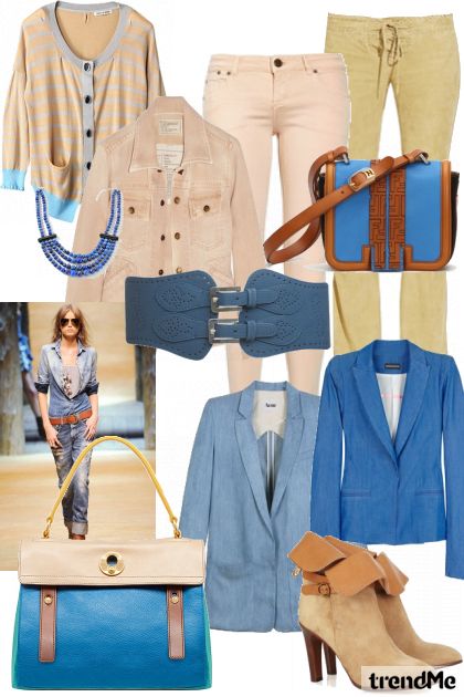 Blue & Beige- Fashion set