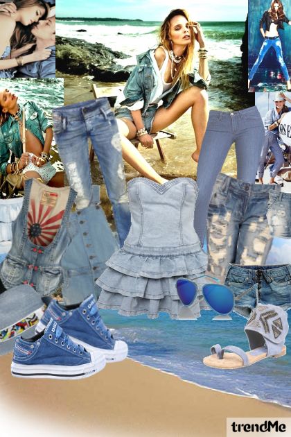 jeans- combinação de moda