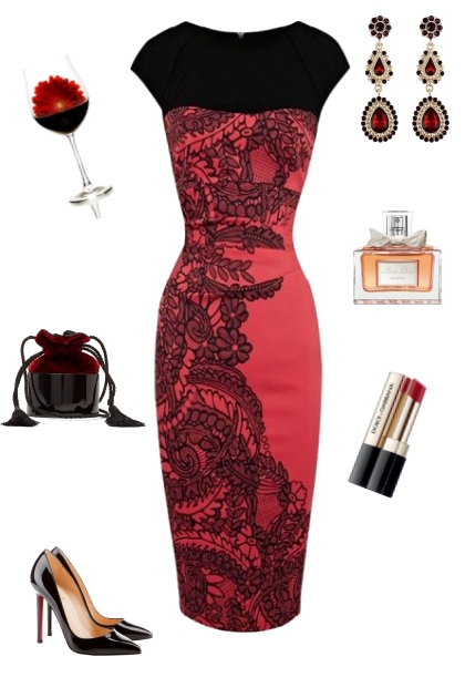 Lady in Red- combinação de moda