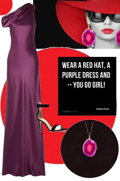 Purple dress- combinação de moda