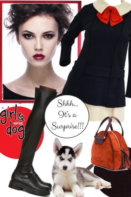 Girl and her dog- combinação de moda