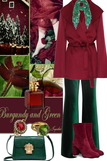 Burgundy and Green- Modna kombinacija