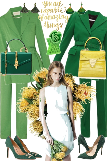 Green and Yellow- combinação de moda