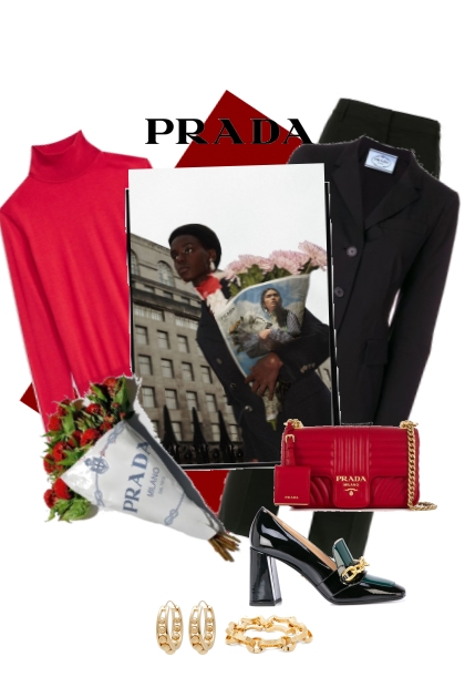 Prada in black and red- Модное сочетание