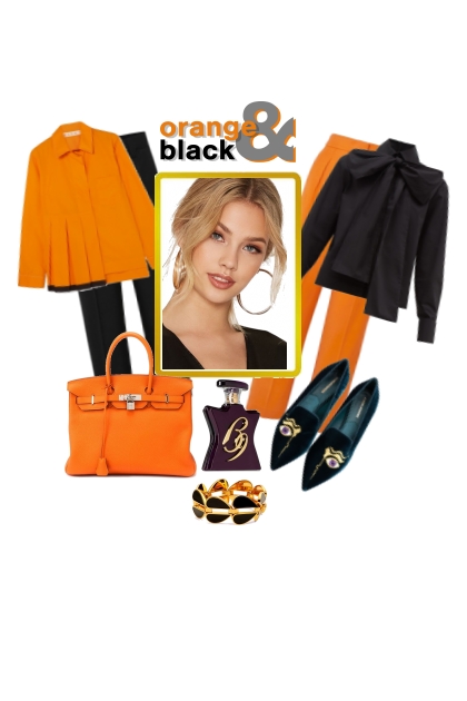 Orange and black.- combinação de moda