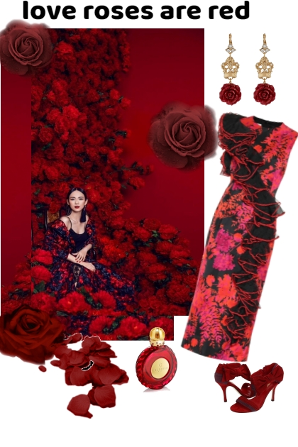 Love roses are red- combinação de moda