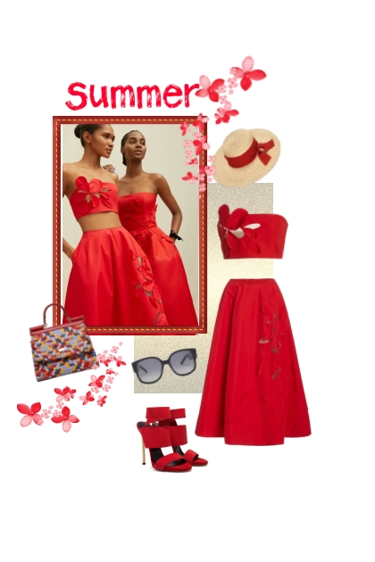 Red summer- combinação de moda