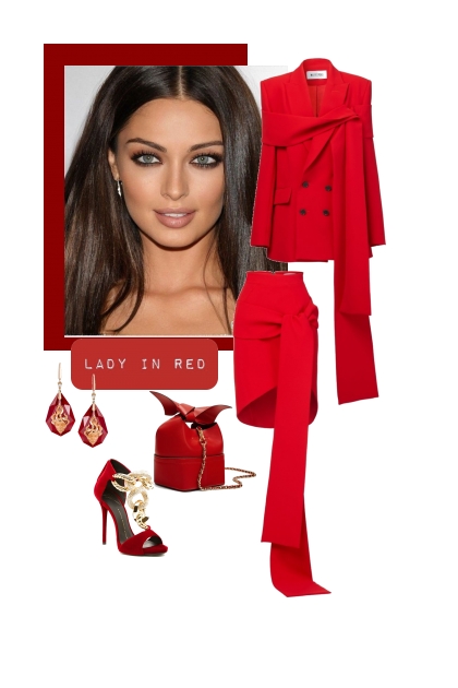 Lady in red.- Fashion set