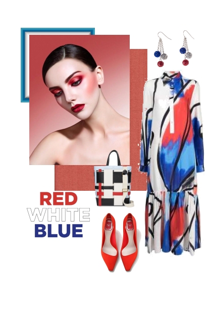 Red, white, blue- コーディネート
