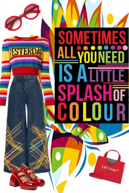 Splash of colour- combinação de moda