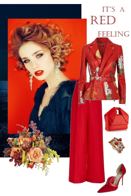 A red feeling- combinação de moda