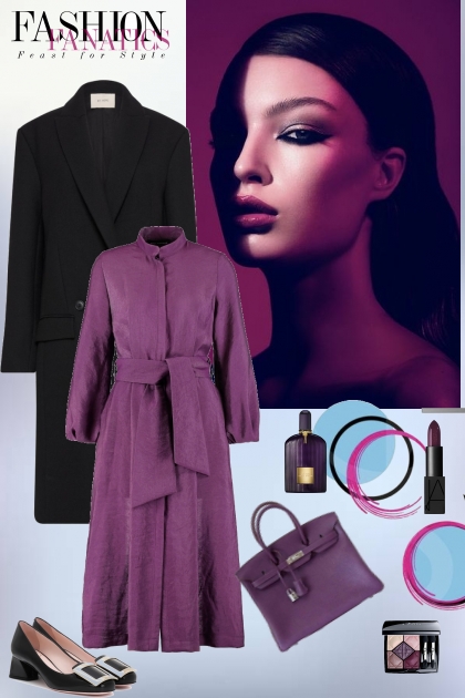 Purple and black- Modna kombinacija