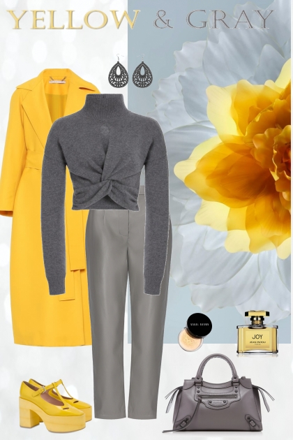 Yellow and gray for spring- Fashion set
