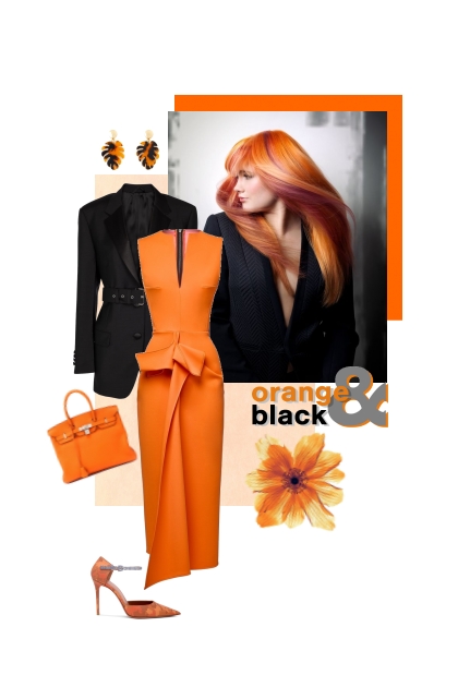 .Orange and black- Modna kombinacija